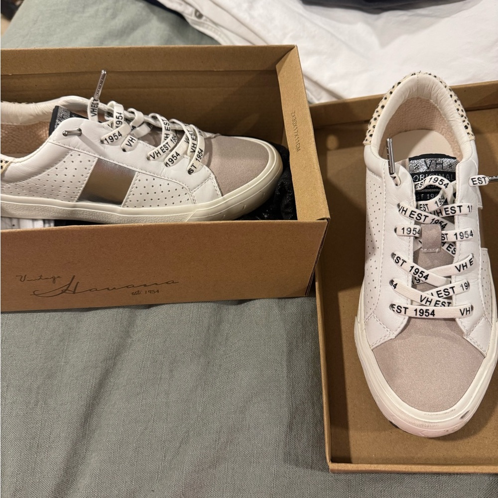 Vintage Havana New in Box White and Gray Women's Sneakers